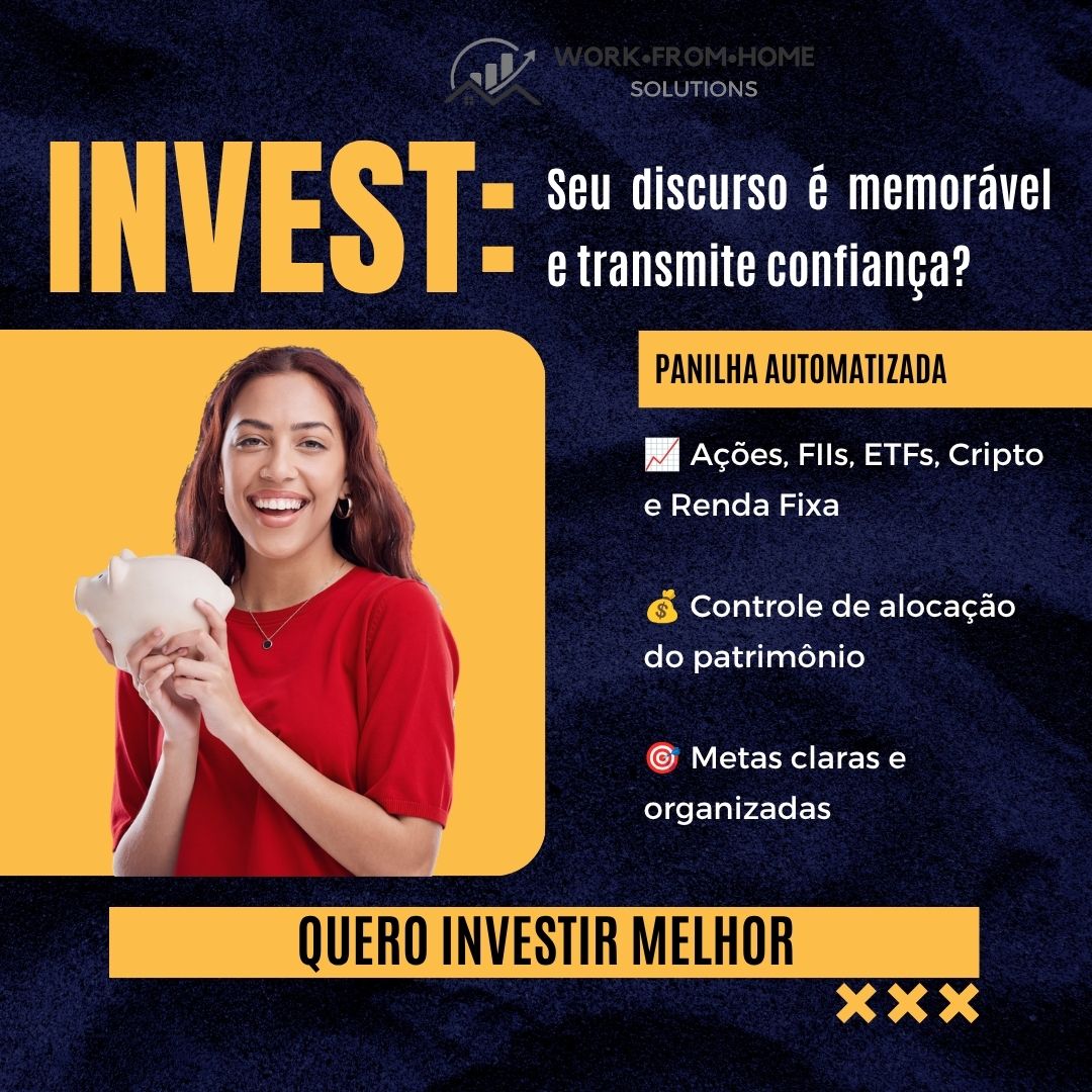 Foto: insígnia de Investimentos